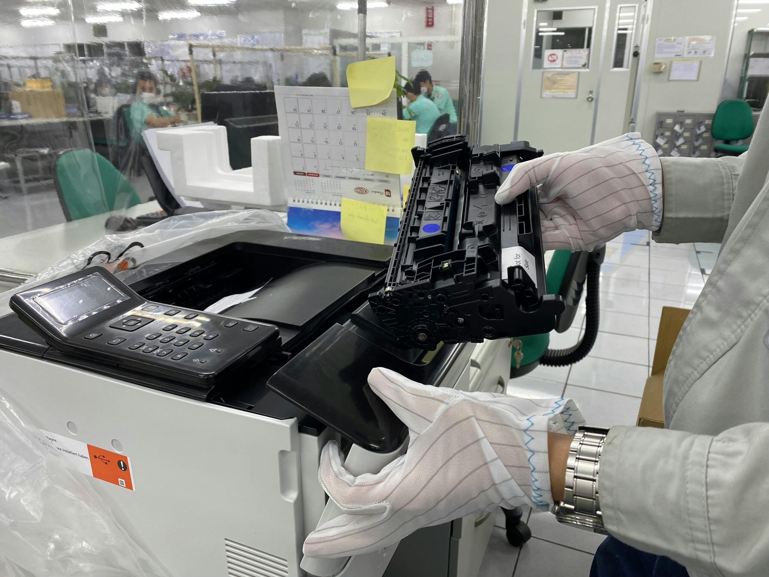 Printer tray and device interface image
